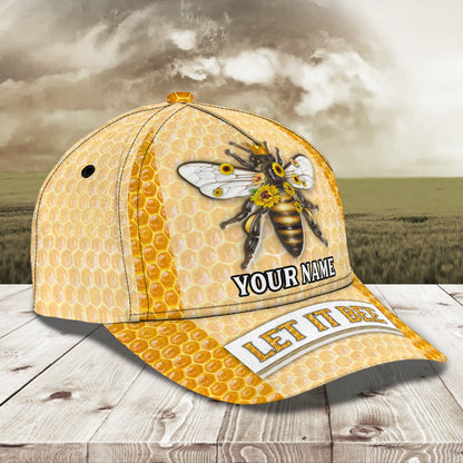 3D Classic Cap Let It Bee Love Beepersonalized Name 3D Cap 38 Lasfour CA1305