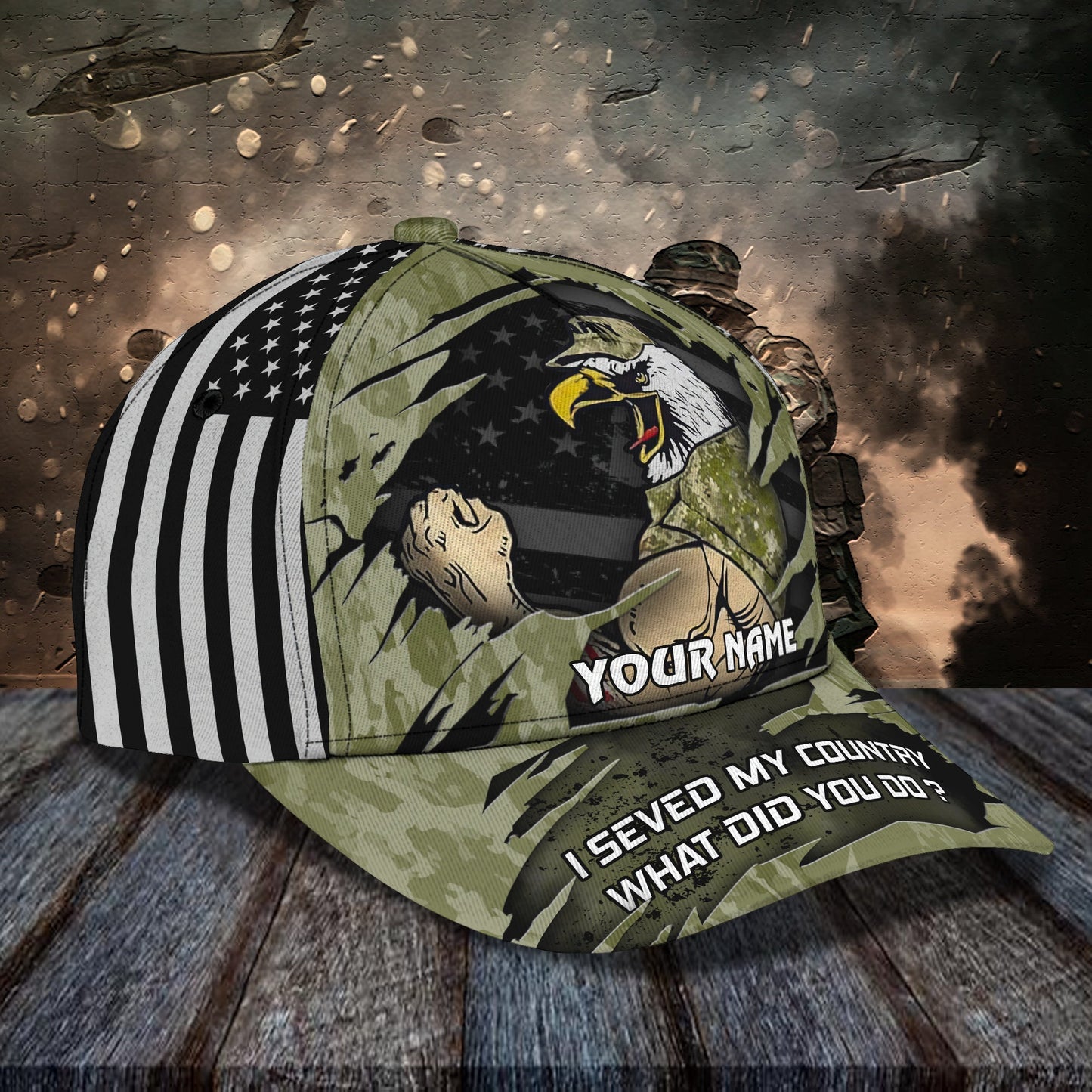 Veteran Personalized Cap, I Served My Country What Did You Do 3D Hat For Veteran CA0240