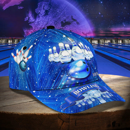 Customized Blue Bowling Cap Hat For Men Women, Bowling Team Classic Cap Hat, Best Gift For Bowler CO1066