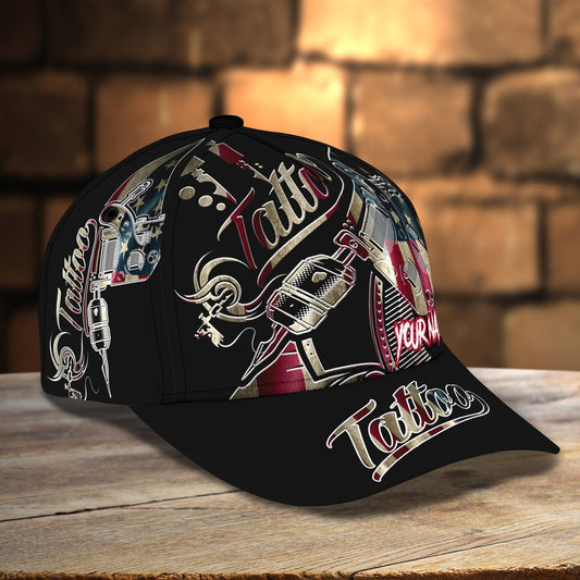 3D Classic Cap Tattoo Personalized Name Cap 93 Lasfour CA2238