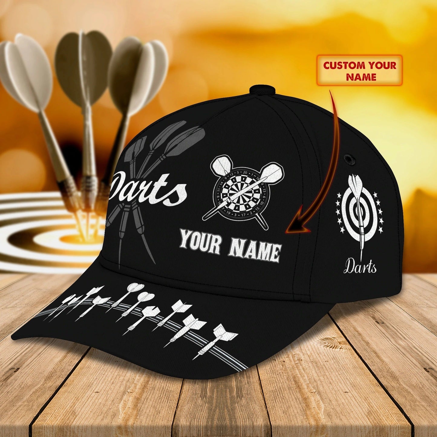 Personalized Dart Baseball Cap Full Printing, Dart Hat For Men And Woman, To My Friend Darter Cap Hat, Darter Cap CO0457