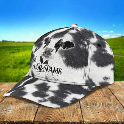 3D Classic Cap Cow Personalized Name Cap Lasfour CA1649