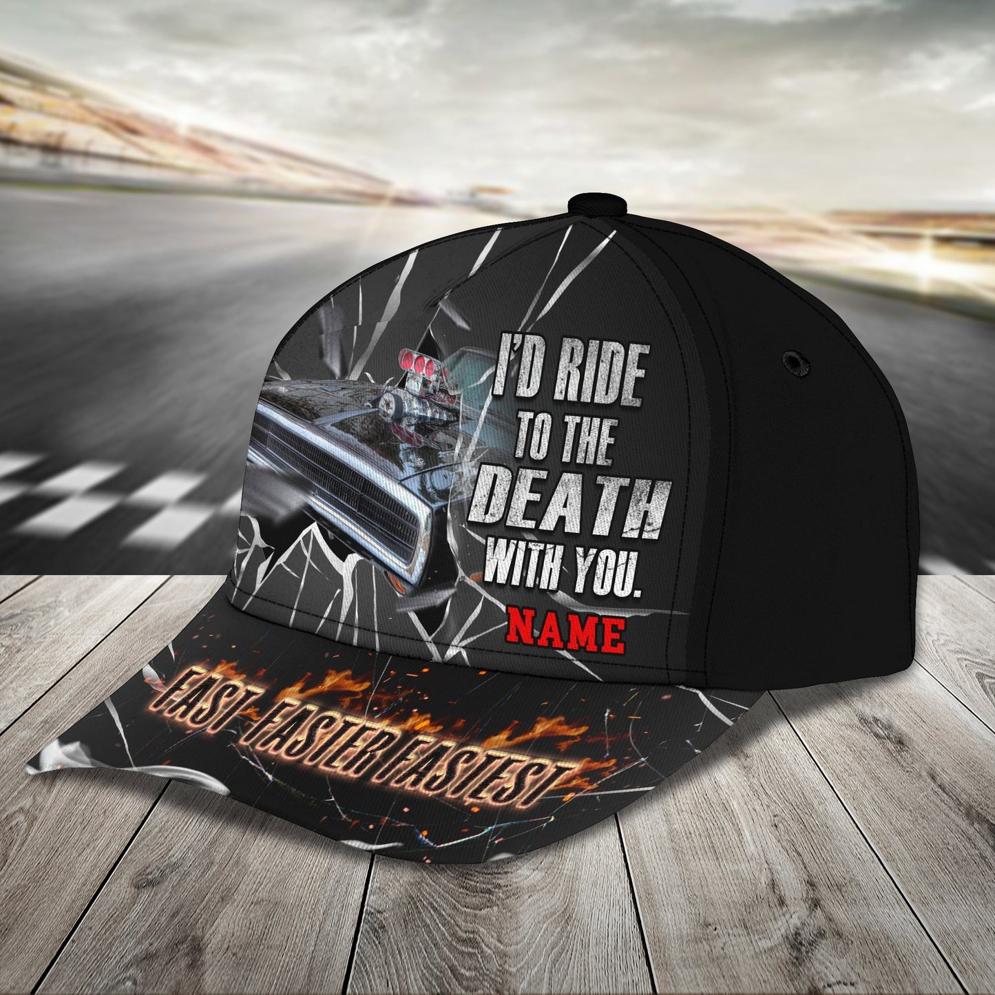 Customized 3D Racing Cap Hat For Men And Women, Racing Till The Death, Baseball Racing Cap Hat CO0562