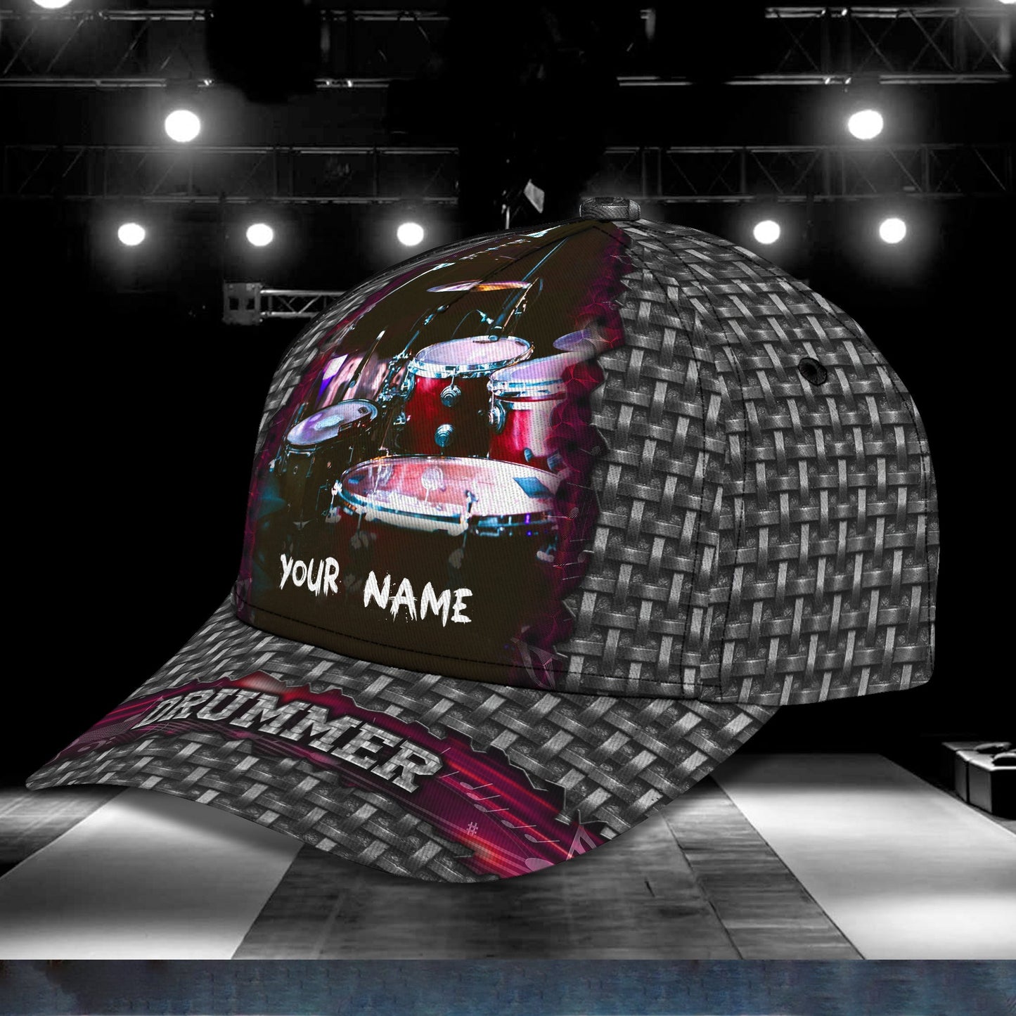 3D Classic Cap Personalized Name Cap Drum07 Lasfour CA1015