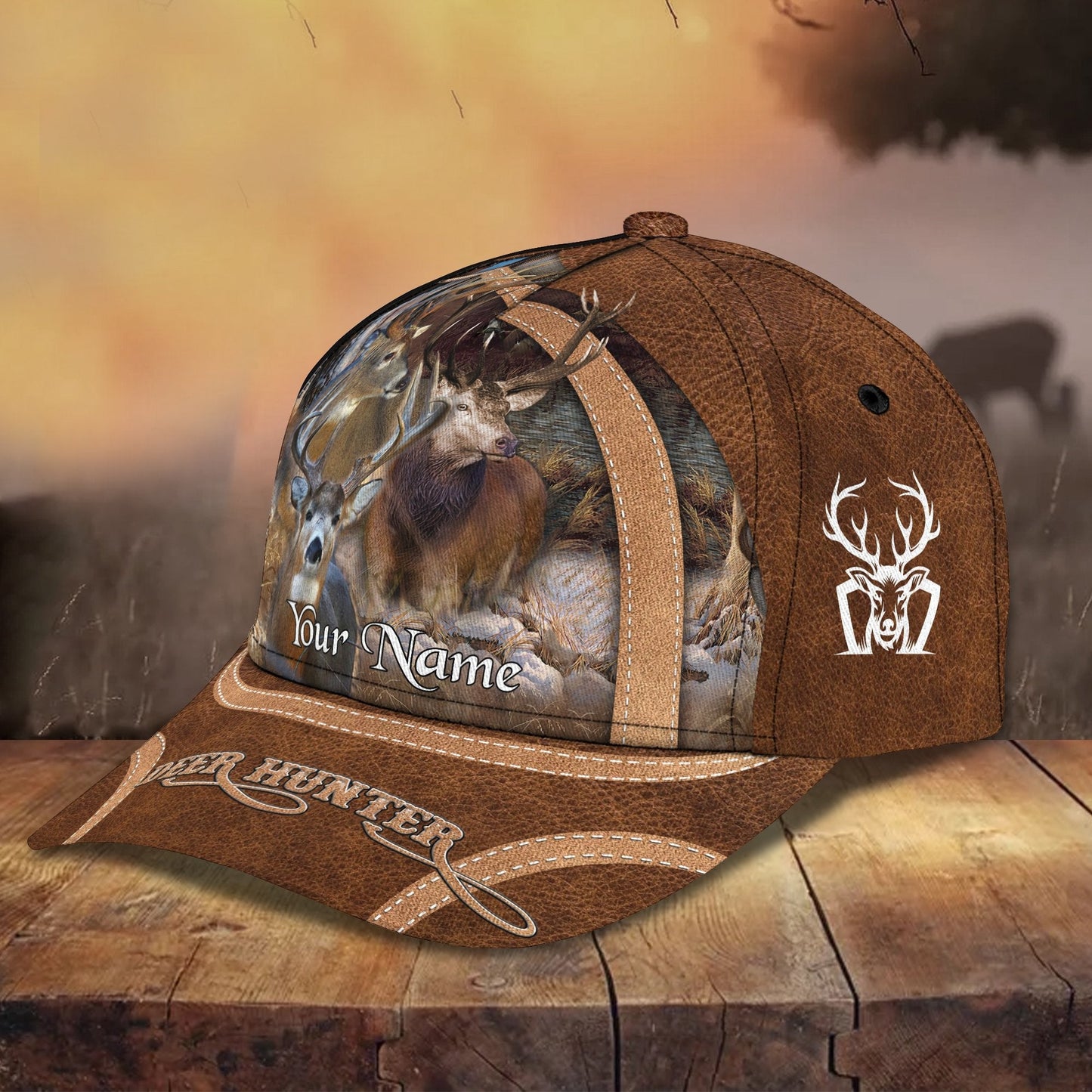 3D Classic Cap Deer Hunterpersonalized Name Cap 07 Lasfour CA2468