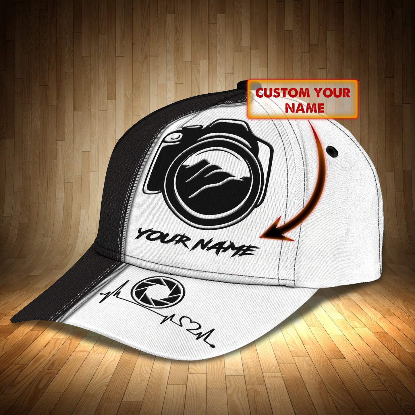 3D Classic Cap Camera Personalized Name Cap Lasfour CA1389