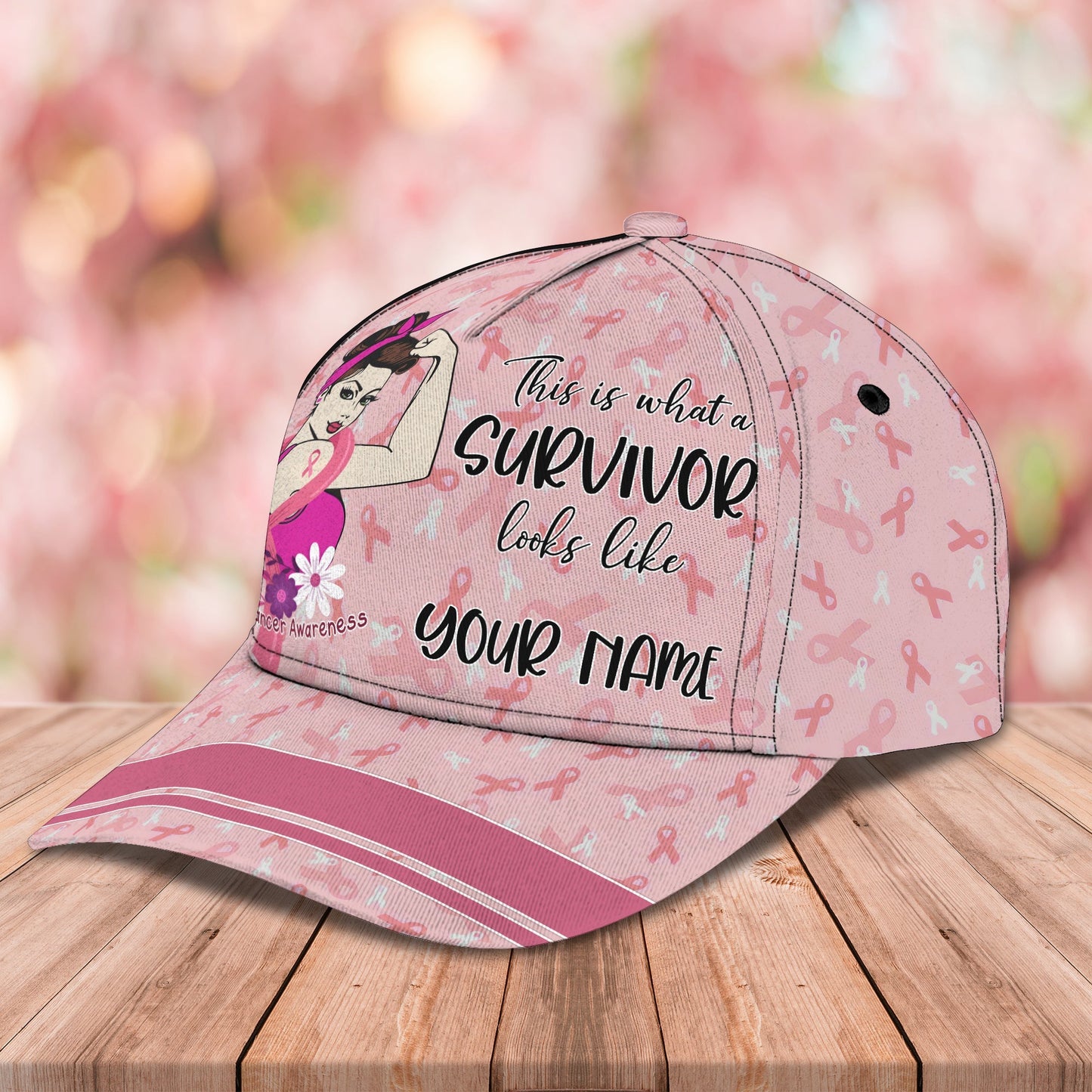 3D Classic Cap Survivor Look Like Personalized Name Cap Lasfour CA1441