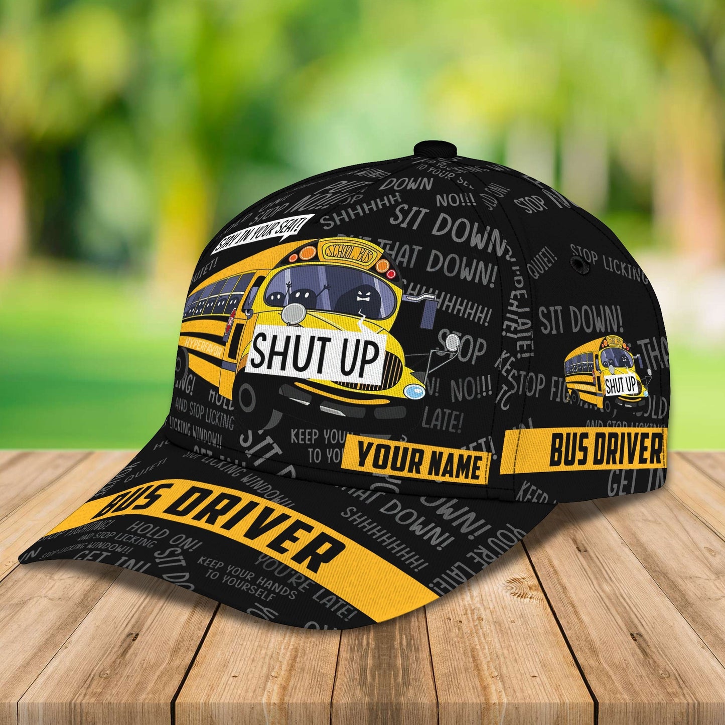 3D Classic Cap School Bus 9 Personalized Name Cap 2 Lasfour CA1666