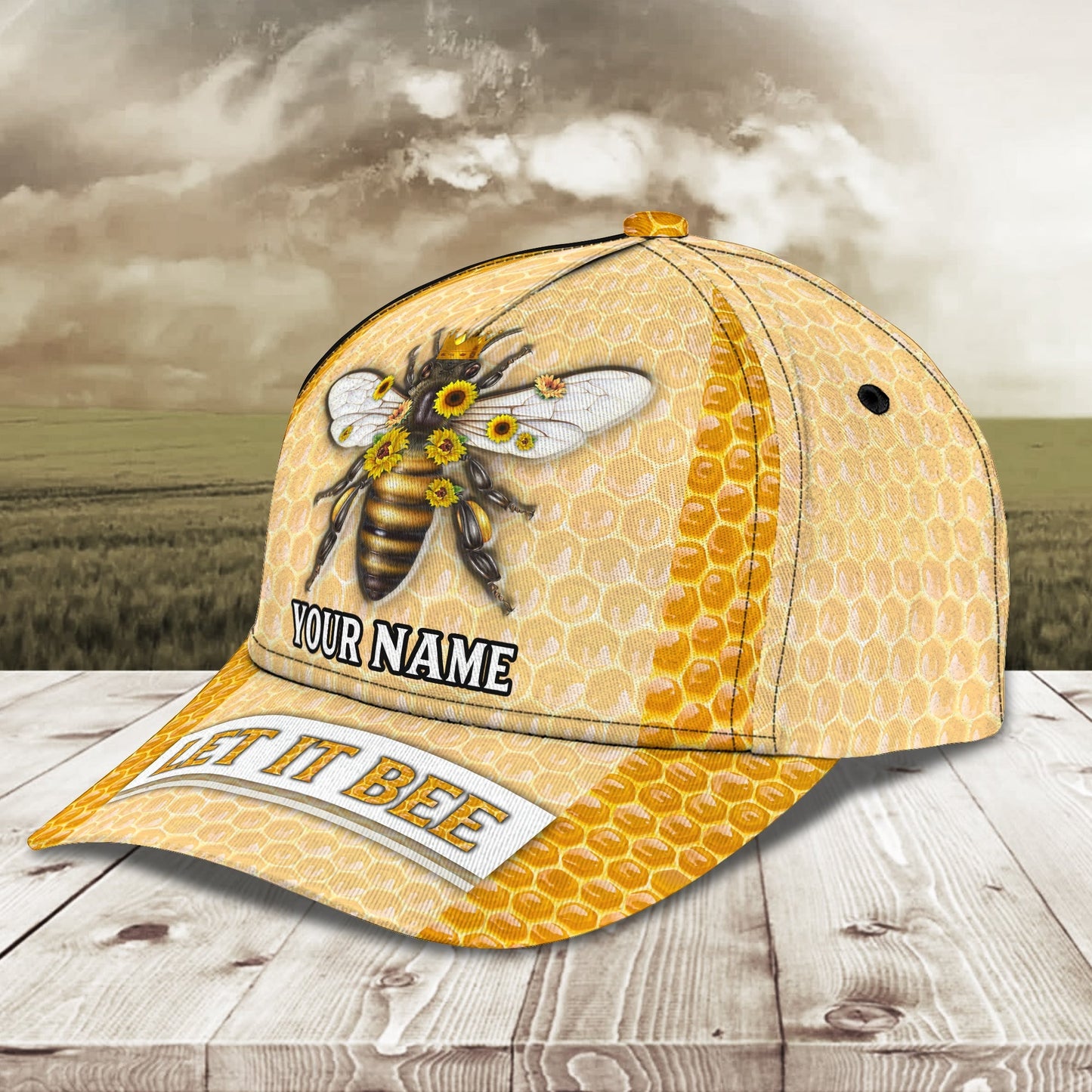 3D Classic Cap Let It Bee Love Beepersonalized Name 3D Cap 38 Lasfour CA1305