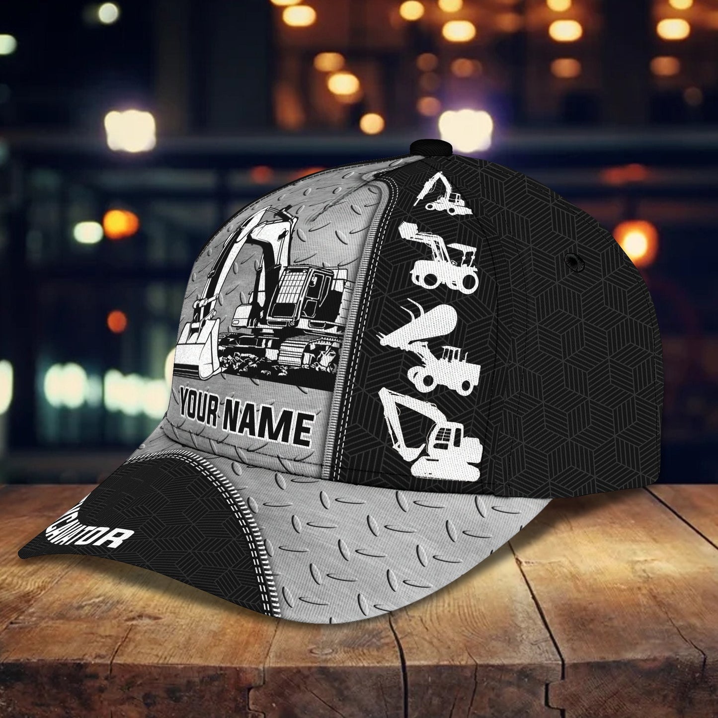 3D Classic Cap Excavator 3 Personalized Name Cap Lasfour CA1947