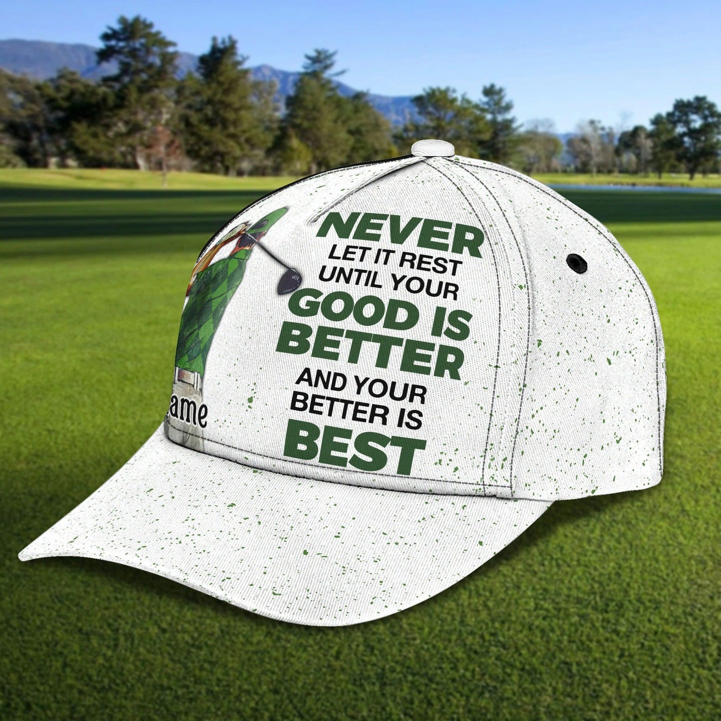 Customized With Name All Over Print 3D Cap For Dad Golf, Man Golfer Hat Caps, Dad Golf Caps CO0350