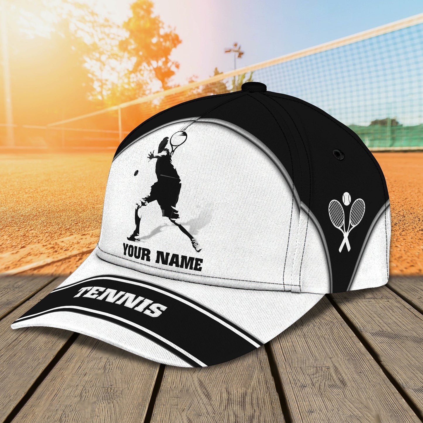 3D Classic Cap Tennis Personalized Name Cap Lasfour CA1193