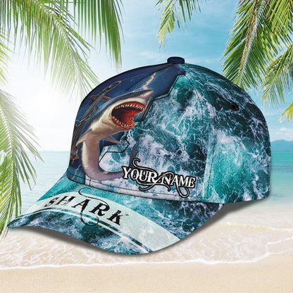 3D Classic Cap Shark 104 Personalized Name Cap Lasfour CA1263