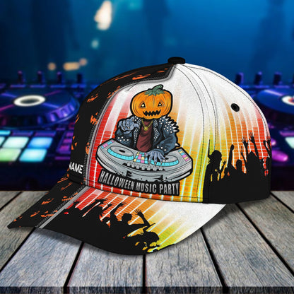 Style Halloween Dj Hat Custom Word Baseball Hat Print, Cap with Adjustable Hat for Mens Womens CO1000