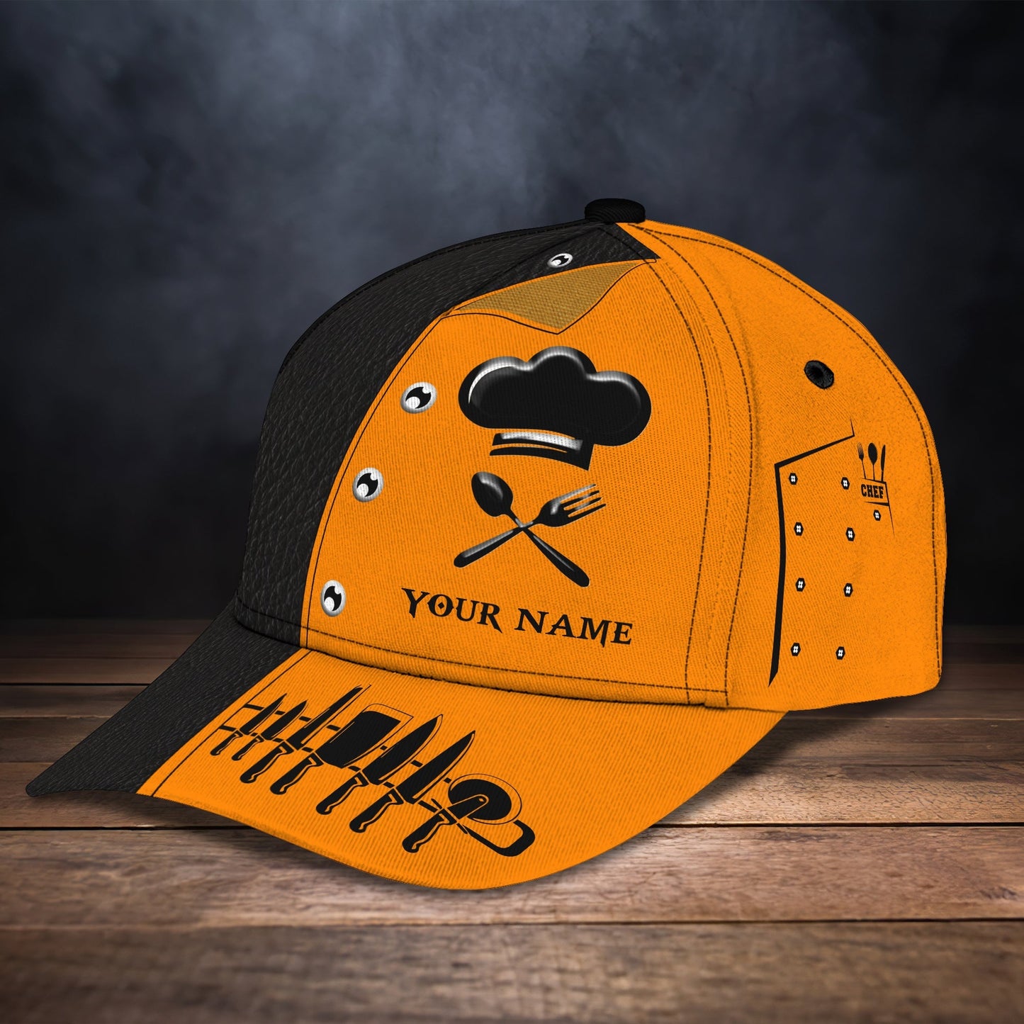 3D Classic Cap Personalized Name Cap Chef 04 Lasfour CA1459