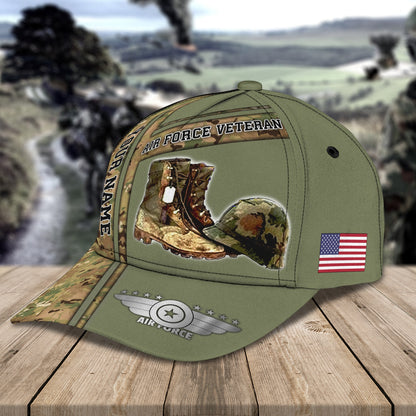 3D Classic Cap Air Force Veteran Personalized Name Cap 35 Lasfour CA1480