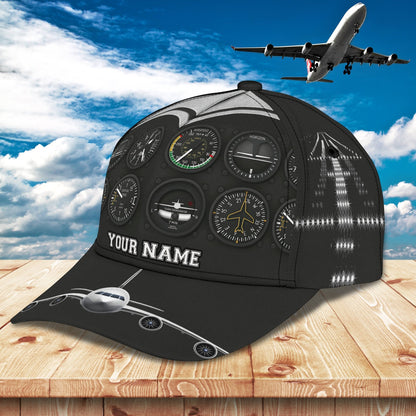 3D Classic Cap Pilot Personalized Name Cap 01 Lasfour CA1902