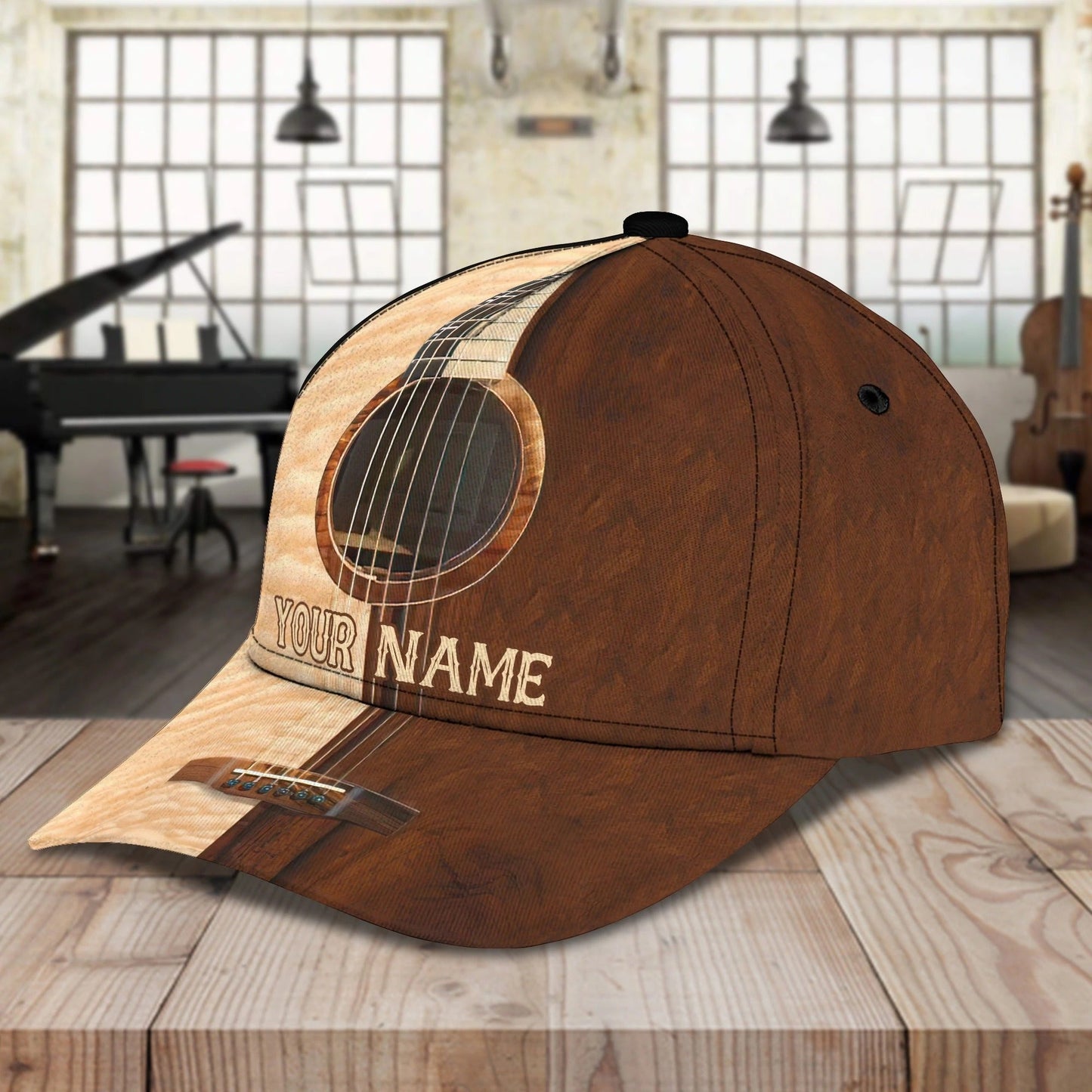 Customized Name Guitar Classic Cap Hat Full Printed For Man And Woman, Guitar Music Creative Baseball 3D Cap CO0429