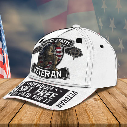 3D Classic Cap Veteran Freedom Personalized Name Cap Lasfour CA1767