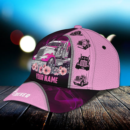 3D Classic Cap Trucker Girl Personalized Name Cap 001 Lasfour CA1163