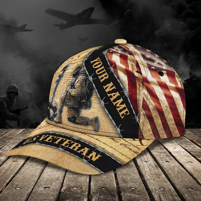 3D Classic Cap U.S Veteran 2 Personalized Name Cap Lasfour CA1642