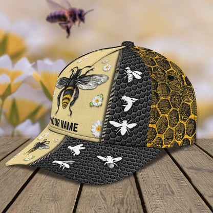 3D Classic Cap Bee 01 Personalized Name Cap Lasfour CA1385