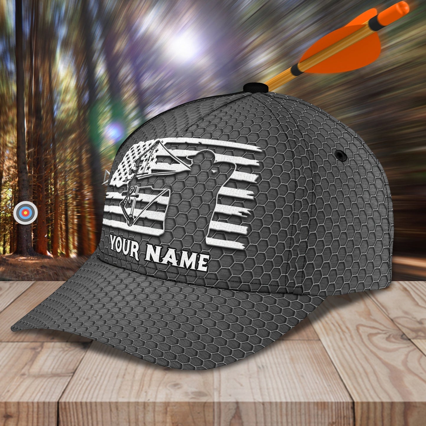 3D Classic Cap Archery F Personalized Name Cap 37 Lasfour CA2106