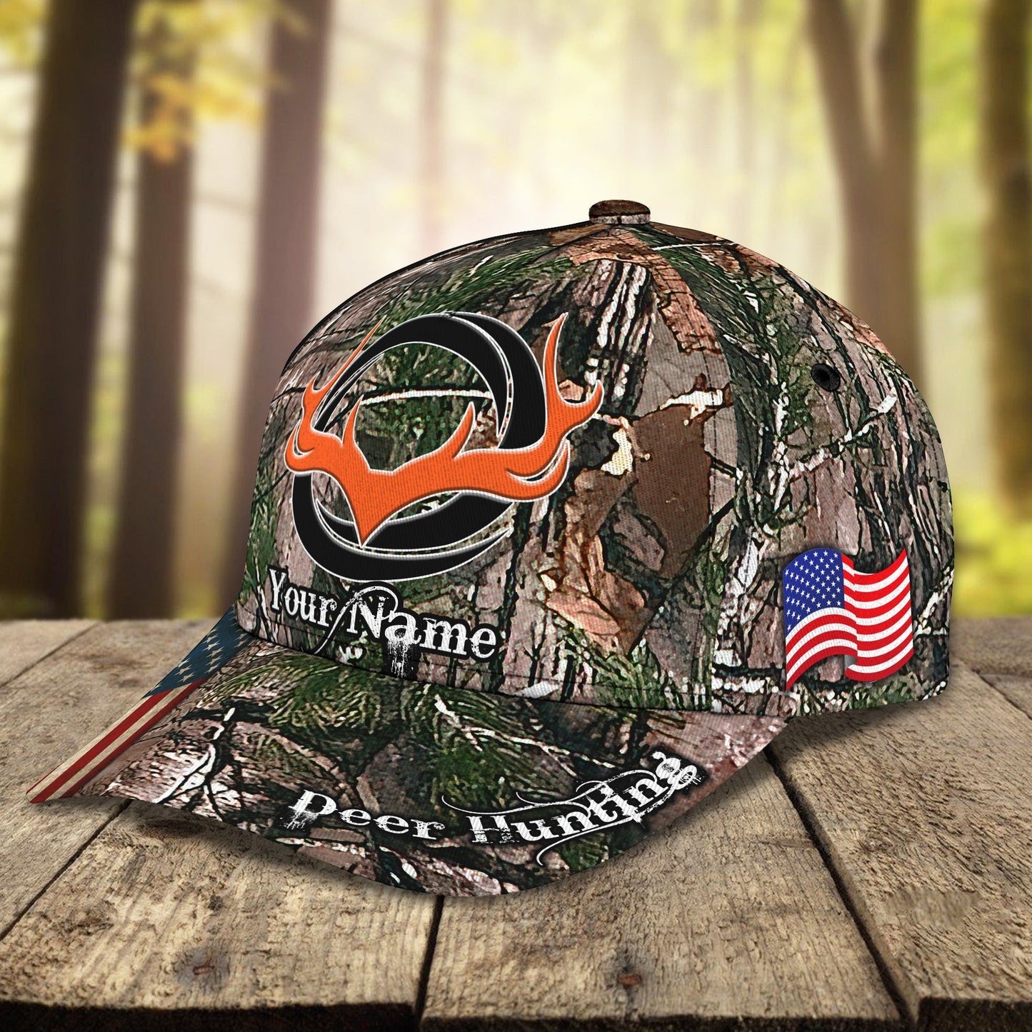 3D Classic Cap Deer Hunting Personalized Name Cap 568 Lasfour CA1668