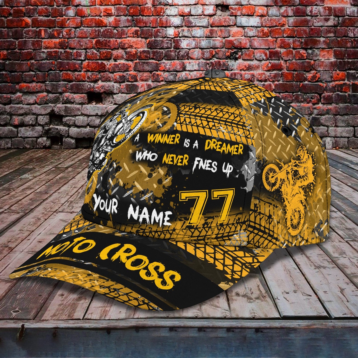 3D Classic Cap Motocross Personalized Name Cap Lasfour CA2063