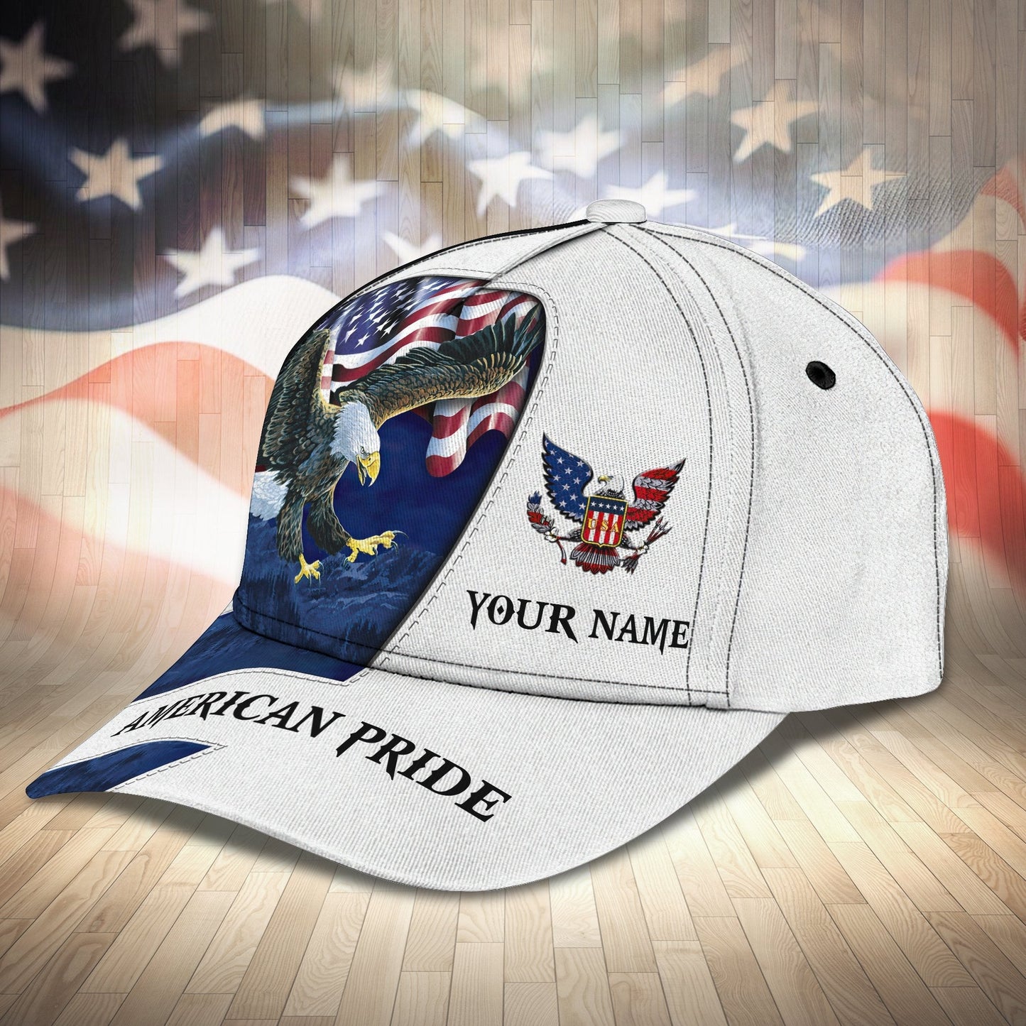 3D Classic Cap America Pride Personalized Name Cap Fuly Lasfour CA1946