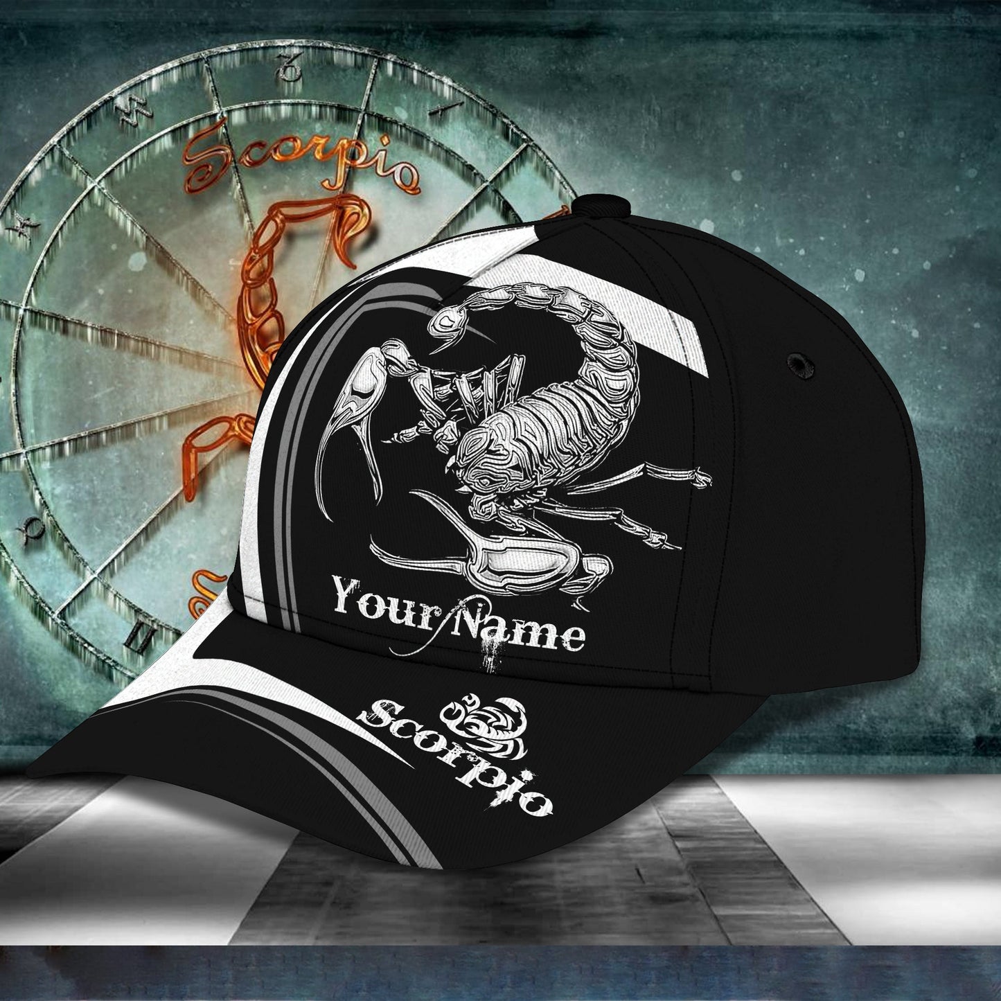 3D Classic Cap Scorpio Personalized Name Cap 157 Lasfour CA1565