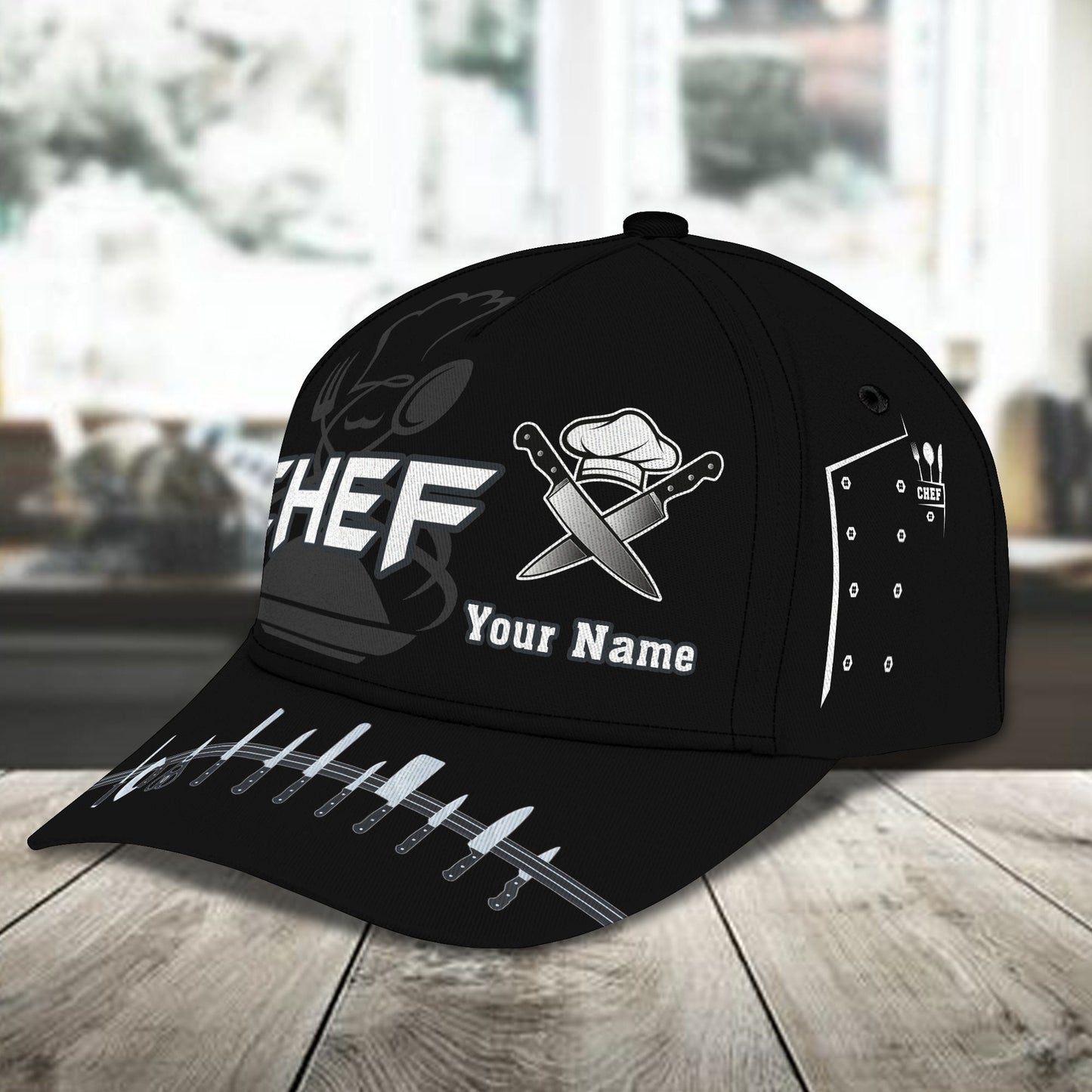 3D Classic Cap Tan Personalized Name Cap Chef12 Lasfour CA1889