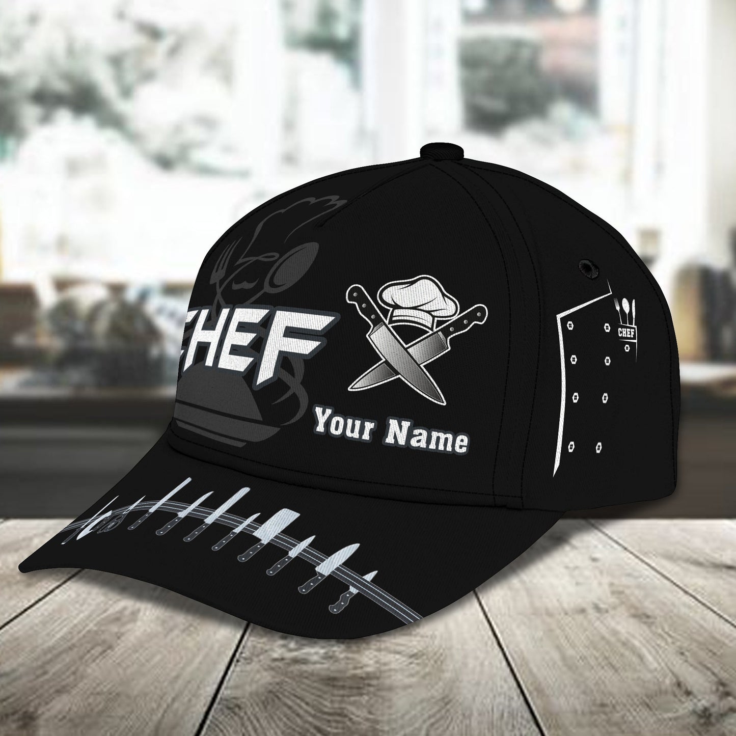 3D Classic Cap Chef Personalized Name Cap Lasfour CA2475