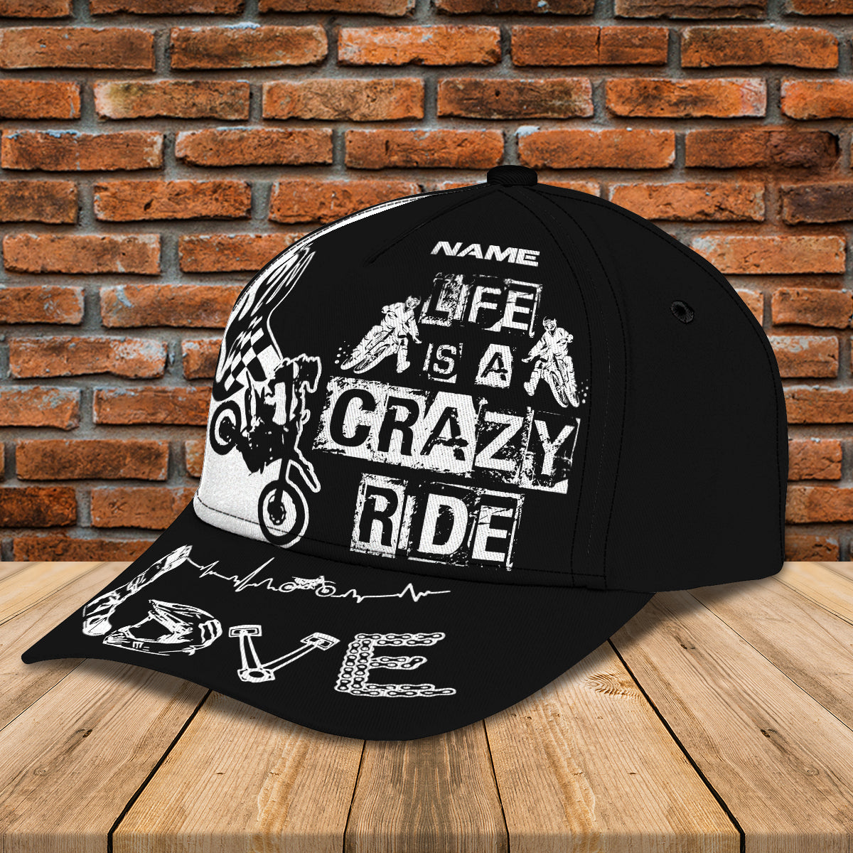 3D Classic Cap Motorcycle Racing Personalized Name Cap 65 Lasfour CA1099