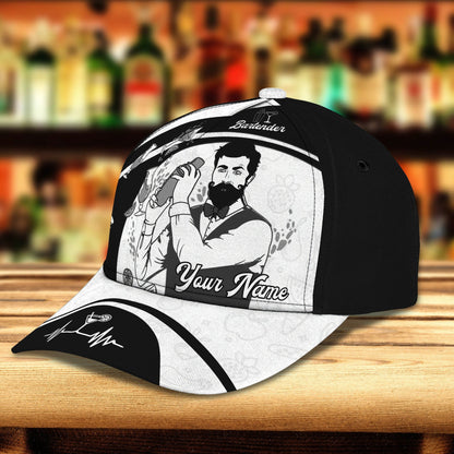 3D Classic Cap Bartender Personalized Name Cap Lasfour CA1338