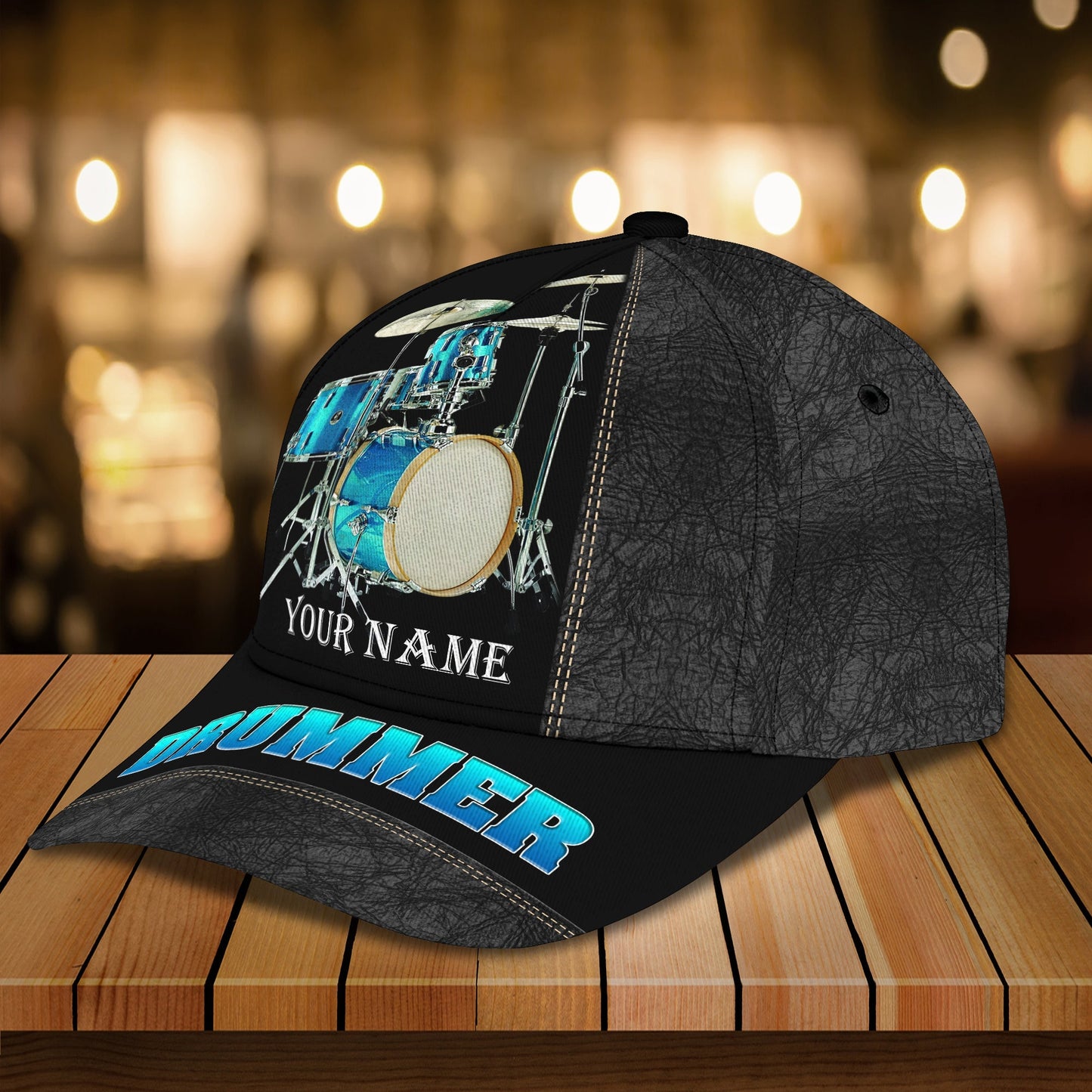 3D Classic Cap Drummer 26 Personalized Name Cap Lasfour CA0815