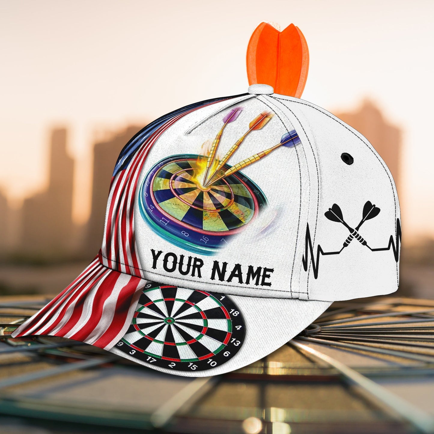 3D Classic Cap Love Darts Personalized Name Cap 02 201 Lasfour CA1451