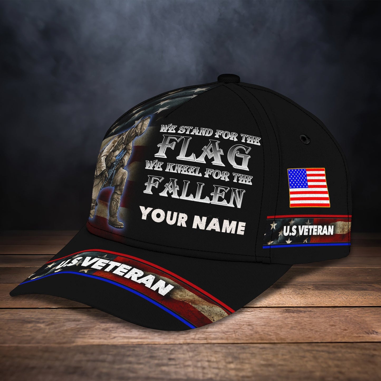 3D Classic Cap Veteran Personalized Name Cap 01 Lasfour CA2446