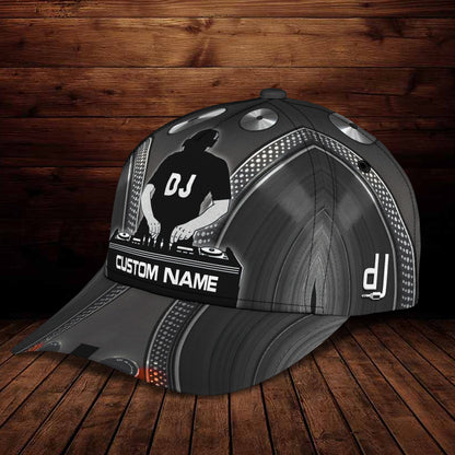 Custom With Name Black Cap Hat For Dj Men, Dj Classic Cap, Women Dj Cap Hat, Disc Jockey Cap Hat CO0516