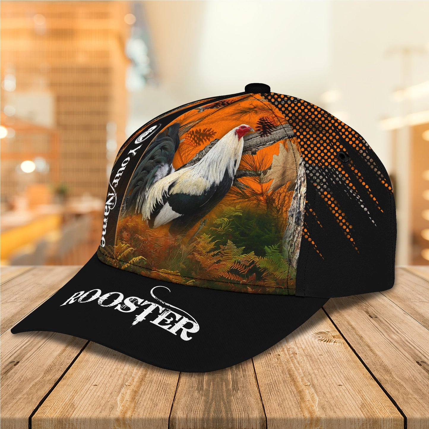 3D Classic Cap Rooster Personalized Name Cap Lasfour CA1137