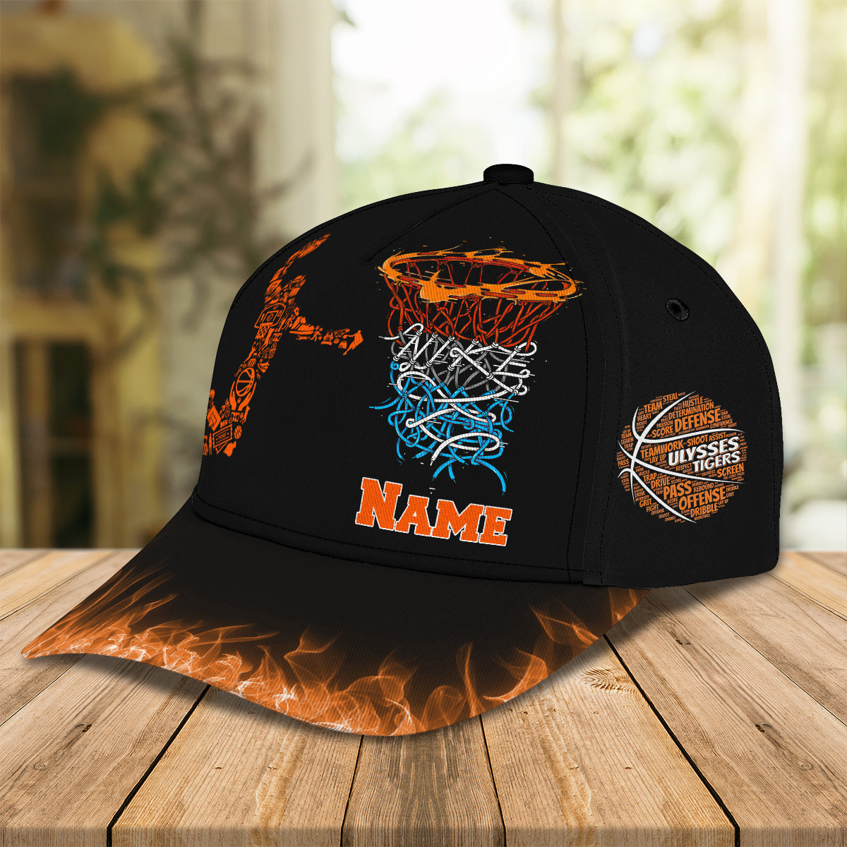 3D Classic Cap Basketball Personalize Name Cap Cap Lasfour CA0929