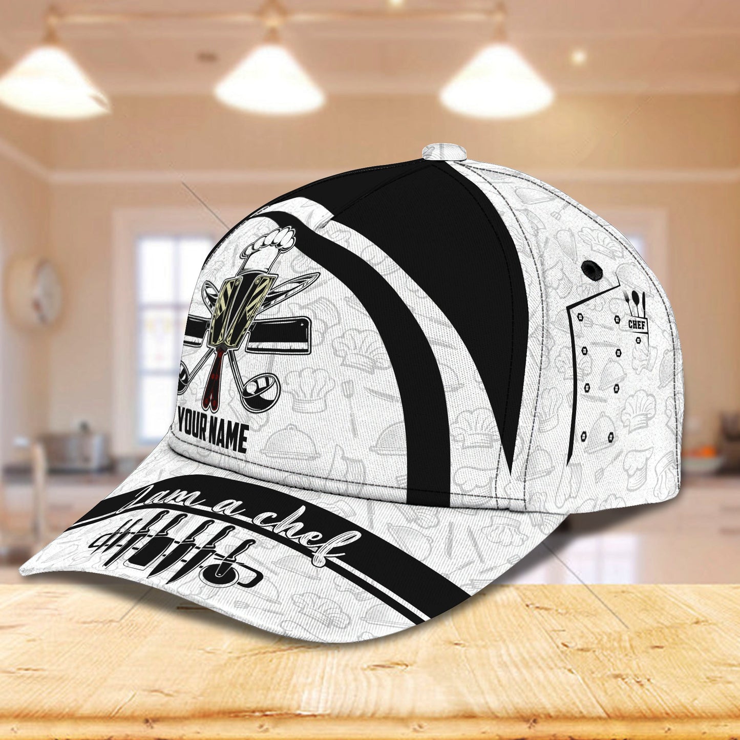 3D Classic Cap Chef2 Personalized Name Cap Lasfour CA1614