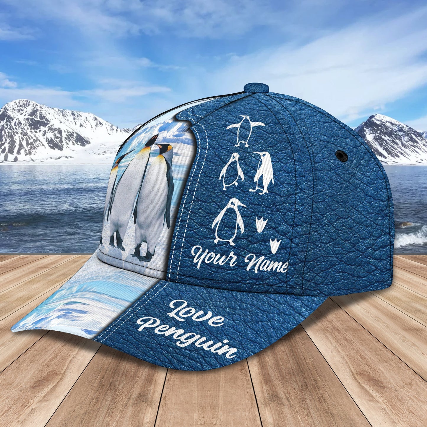 3D Classic Cap Love Penguin Personalize Name Cap 01 Lasfour CA1033