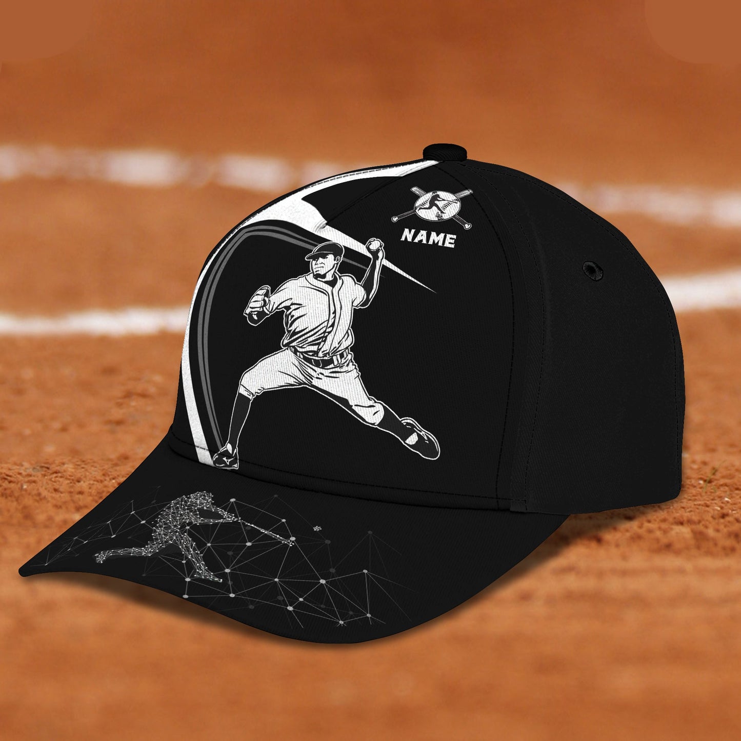 3D Classic Cap Baseball Personalized Name Cap 126 Lasfour CA1404