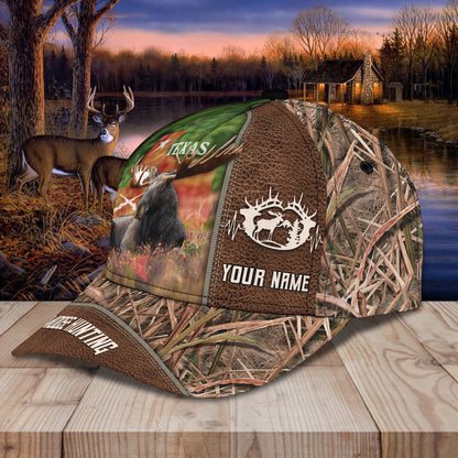 3D Classic Cap Moose Hunting Personalized Name Cap Lasfour CA0869