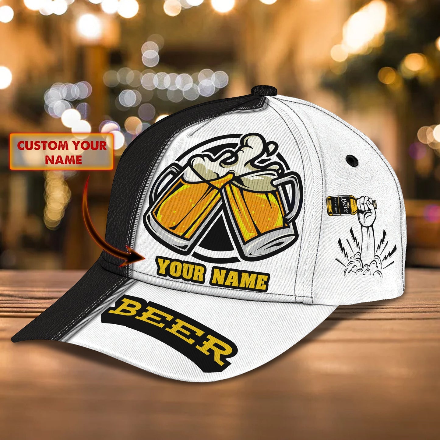 3D Classic Cap Beer1 Personalized Name Cap Lasfour CA1453