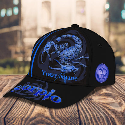 3D Classic Cap Scorpio Blue Personalized Name Cap 179 Lasfour CA2471