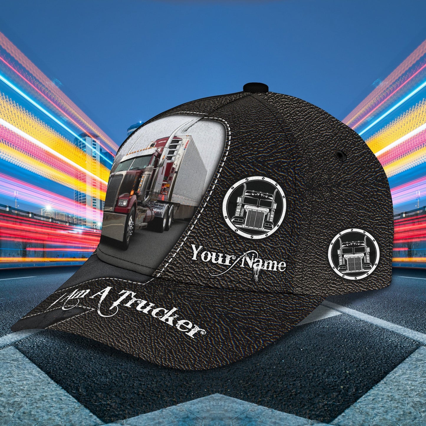 3D Classic Cap Trucker Cap11 Personalized Name Cap Lasfour CA1701