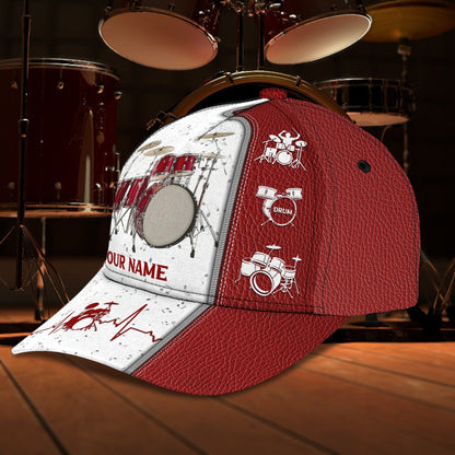 3D Classic Cap Drum Lovers 050 Personalized Name Cap Lasfour CA1853