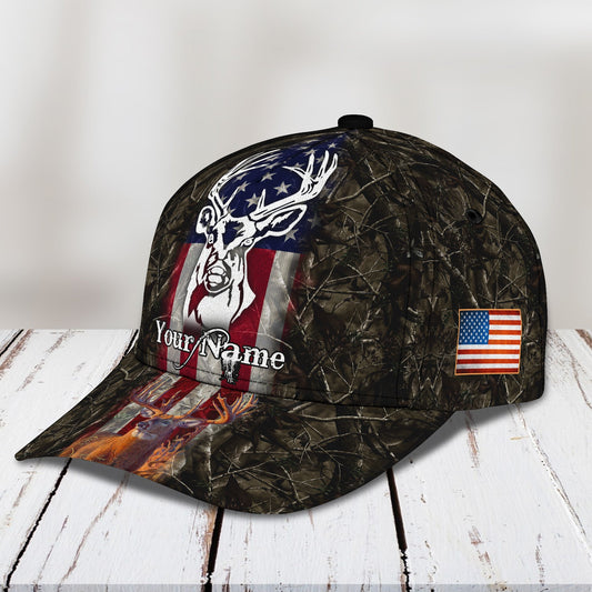 3D Classic Cap American Deer Hunting 2Personalized Name Cap Lasfour CA1583